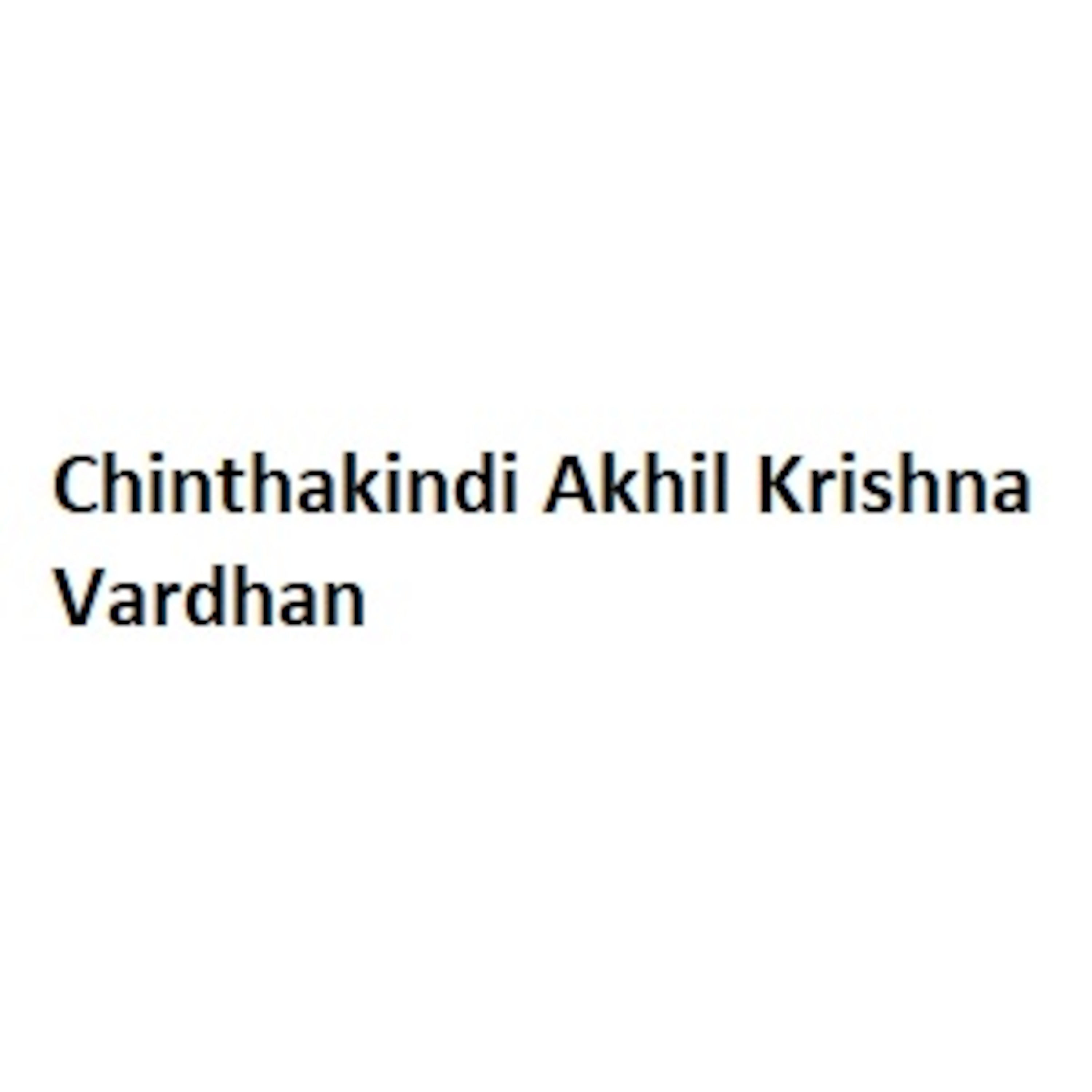 Chinthakindi Akhil Krishna Vardhan